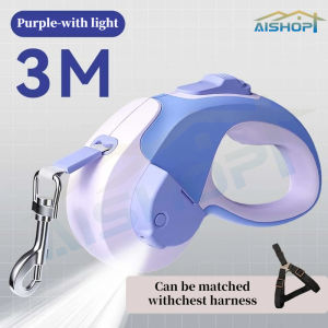 [SG Seller]LED Light Dog Leash/Leash/pet supplies/Pet Dog Cat Leash Rope/ Automatic Retractable Leash