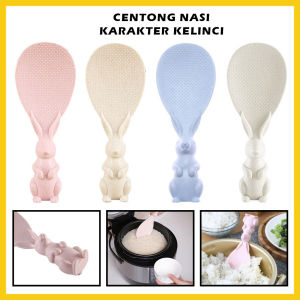 Centong Nasi Karakter Kelinci Sendok Nasi Plastik Bisa Berdiri Rice Cooker Spoon Anti Lengket Souvenir Wedding Kado - GP Mall