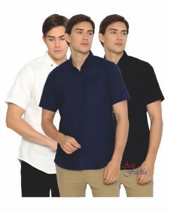 PAKET 3PISC KEMEJA PRIA LENGAN PENDEK BAHAN KATUN KEMEJA CASUAL DEWASA