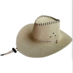 DOWNA Curved Brim Western Cowboy Hat Tibetan Style Ethnic Top Hat Large Jazz Fedora Hats for Women Men
