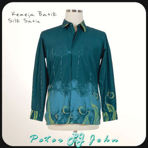 Peter N John Satin Silk Batik Shirt Long Sleeve 7041