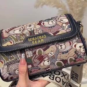 FE Beibaobao Source Factory Bag Niche Design Women Bags Little Bear Pattern Bag Fashion Shoulder Crossbody Bag