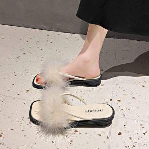 [Free Shipping] Slippers And Robe For Wedding WomenS Summer Outerwear 2026 Versatile With Skirts Girly Style Flat-Bottomed Slide Sandals