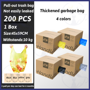 boxed Trash bag Pull-out 200pcs 45x59cm Rubbish Bag Household Handle Thickened Garbage bag Eco-friendly plastic bags