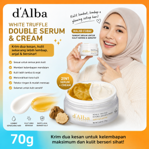 dAlba White Truffle Double Serum & Cream 70g 2-in-1 Hydrating Glowing Elasticity Moisturizer for Dry Skin