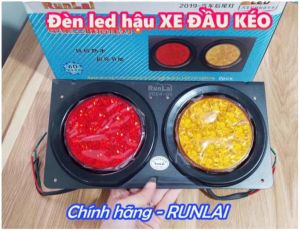 Đèn hậu LED 6D Runlai Cao Cấp 2 khoang tròn điện 12 và 24V cho xe Tải Đầu Kéo Siêu Sáng Siêu bền