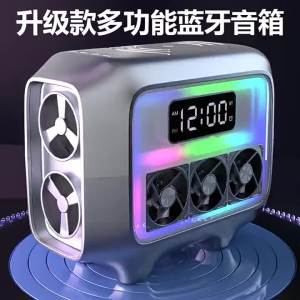 Loa Bluetooth loa stereo đế sạc không dây đèn LED đồng hồ báo thức trạm sạc nhanh cho iPhone