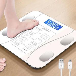 【SPOETRY】Digital Weighing Scale Body fat Scale Weight Scale Digital Smart Body Fat Scale Weight LCD Screen USB Charging 体重秤