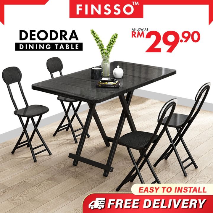 FINSSO DEODRA Dining Table Meja Makan Foldable Dining