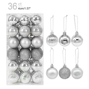 Christmas Balls Ornaments -36pcs Shatterproof Christmas Tree Decorations with Hanging Loop for Xmas Tree Wedding Holiday Party Home Decor6 Styles 4cm