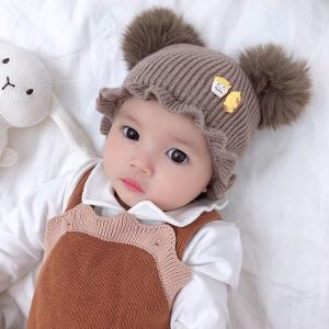 Topi Kupluk Rajut Pom Pom Renda Topi Kupluk Bayi Balita Anak