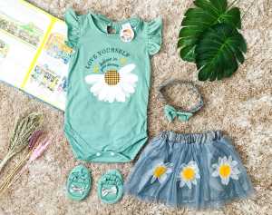 Setelan Anak Bayi Perempuan / Setelan Rok Tutu Anak Bayi / Setelan Anak Bayi Motif Be Yourself