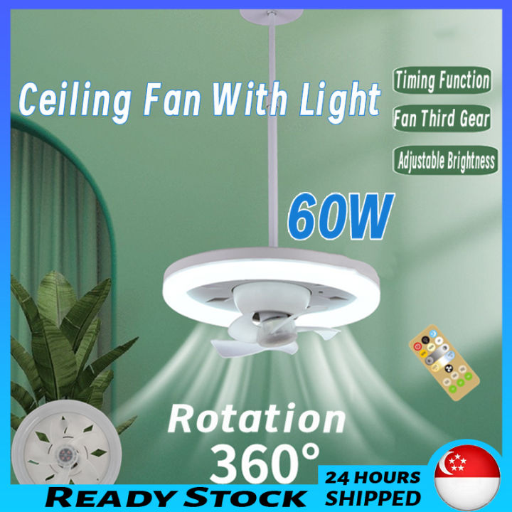 🇸🇬 [READY STOCK] MINI Ceiling Fan With Light 360° Rotation Ceiling Fan