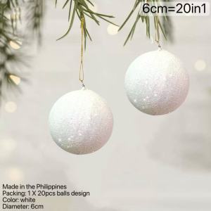 BINLU Twist Ball and Water Drop Christmas Tree Decorations Big 8cm 10cm Christmas Balls and 11cm Water Drop Ornaments Two Tone Glitter Handmade in the Philippines for Home Office and Xmas Tree Decor