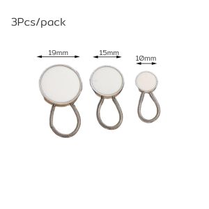 3Pcs/pack Adjustable Metal Jeans Button Spring Elastic Waist Extender for Pants/Skirt
