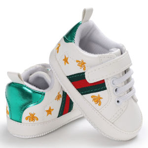 White Baby Shoes Boys Girls Bee Embroidery Casual Soft Sole Newborn Walker Sneakers