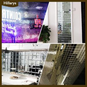 [Hillarys] สติกเกอร์กระเบื้องโมเสคกระจกขนาด4x100ซม. แบบ DIY สติกเกอร์ติดผนังอะคริลิคทรงสี่เหลี่ยมขนาดเล็กมีกาวในตัวงานฝีมือตกแต่งบ้านงานปาร์ตี้