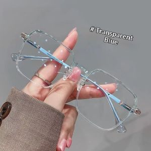 KS Thời trang Khung lớn chống Đèn xanh dương kính photochromic cho phụ nữ phong cách thiết kế vuông với cái nhìn sang trọng hiện đại