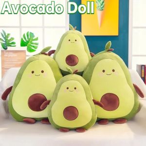 Kawaii Stuffed Fruit Green Giant Avocado Plush Toy Soft Doll Big Sleeping Pillow Cute Birthday Gift