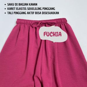 Celana Kulot Crinkle Premium - Celana Wanita Highwaist - Celana Loose Pants