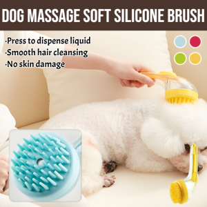 Dog Bath Brush New Choice Multi-Functional Press Cleaning Brush Bubbler Soft Silicone Dog Bath Brush Easy Clean Pet Hair Comb