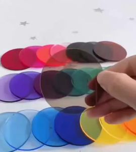3mm Thick Colored Translucent Acrylic Circular Plates In Red Green And OrangeDiameter 80/100/150/200mm