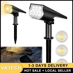 Solar Spot Lights Outdoor Waterproof Solar Landscape Spotlights 7 LED Solar Landscape Lights for Yard Garden Pathway Landscape