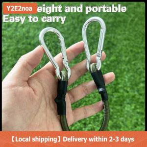 【Local shipping】 30 60 90 120cm Carabiner Elastic Rope Outdoor Camping Luggage Strap Clothesline Stretch Durable Camping Equipment Multifunction