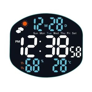 Đèn LED USB treo tường kỹ thuật số Đồng hồ màn hình lớn điều khiển từ xa ngày đồng hồ báo thức hẹn giờ độ sáng tự động nhiệt độ độ ẩm