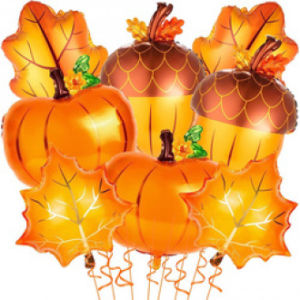Thanksgiving Day Party Supplies Pumpkin Balloons Pinecone Nut Pumpkin le Leaves Suirrel Mushroom Foil Balloons