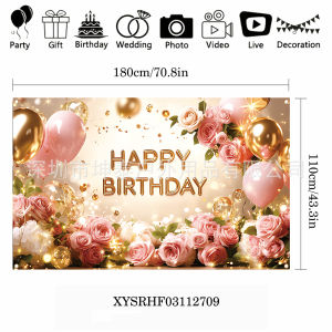 Ready stock sa local warehouseHappy Birthday Baby First Birthday Decoration Props Birthday Party Backdrop Wall Hanging Banner Photo Decoration Supplies