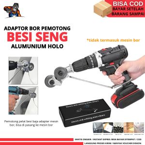 Adaptor Bor Pemotong Seng Alat Adapter Drill Plate Cutter Alat Potong Gunting Plat Besi Mesin Bor Refitting Plate Shears Multifungsi