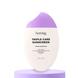 Ready Stock Facetology Triple Care Tinted Oily Sunscreen Set 40ML SPF40 PA Three Plus Multifunctional Color Sun Lotion For Oily Skin Conceal Even Tone UV Protection