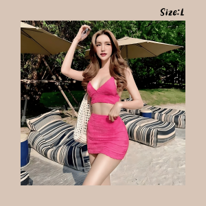 ชุดว่ายน้ำหญิง มาใหม่ 2024 ชุดว่ายน้ำ 3 ชิ้น ลายดอก ผูกคอ ผ้านุ่ม ชุดไปทะเล ตรงปก คุณภาพดี ส่งจากไทย