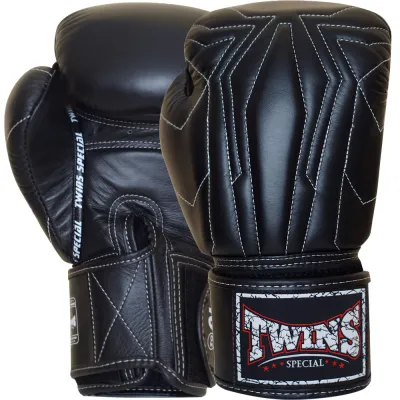 นวมชกมวยไทย มวยไทยศึก Twins Special BGVL14 Black Muay Thai Boxing Gloves MMA Kickboxing