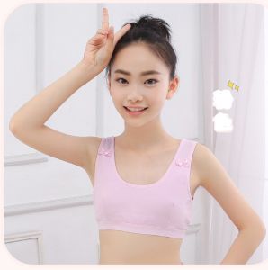 Cotton Kids Sports Bra Push Up Running Tops Girls Full Cup Seamless Underwear Training Puberty Sports Yoga Gym Sport