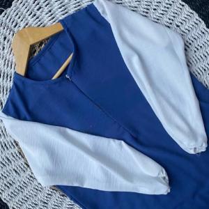 Dress Fathia Crinkle Airflow Premium Terbaru Lengan Kombinasi