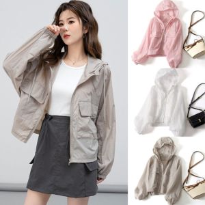 SWIFTTIDE Loose Sunscreen Clothing Anti UV Thin Leisure Hooded Outwear Simplicity Sun-Protective Summer Long Sleeved Jacket Outdoor Sports