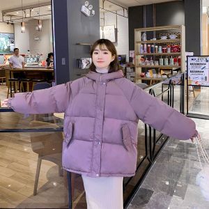 Cotton Jacket for Women 2022 Winter New Short Thickening Down Jackets Korean Loose Casual Cardigan Hoodie Coat for Women