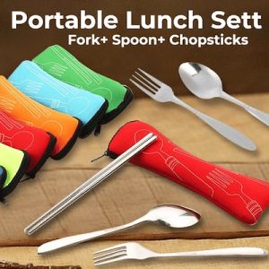 1Set Sendok isi 3 TRAVELING(SendokGarpuSupit Stanless) Impor-Vegasus Store(COD)