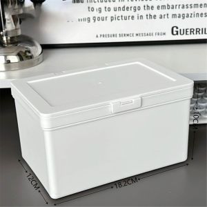 OWMXZL Trắng Hộp đựng Ốp lật Nhựa Hộp thu thập ảnh Ins Chống bụi Hộp sắp xếp Thẻ