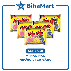 [SET 5 GÓI] - ACECOOK - MÌ Hảo Hảo hương vị Mì Gà Vàng - Mì ăn liền Hảo Hảo gà vàng -(74g/gói) - Hảo Hảo vị gà