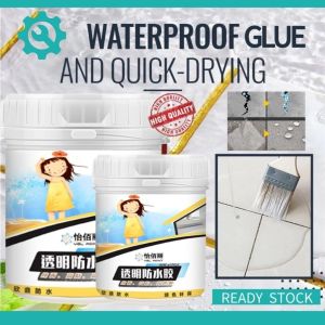 Transparent waterproof glue Use this transparent waterproof glue for roof leaks exterior walls balconies and bathroom leaks.