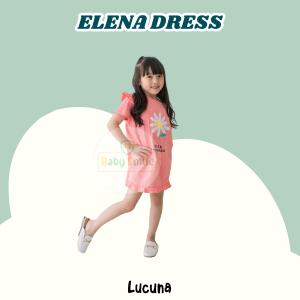 Dress Anak Elena Lucuna Warna Peach Size 1-5 Thn