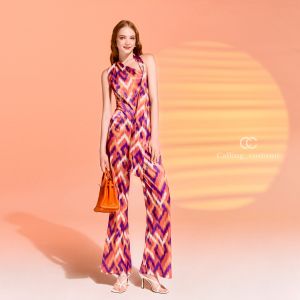CALLING_COSTUME จั้มสูทสุดปัง ลายสวย ใส่ง่าย ใส่สบาย สม้อคหลัง ผ้าไม่บาง มีน้ำหนัก มีสายไว้พาดคอในตัว Jumpsuit (CL813)