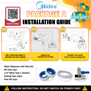 Midea Alkaline Water Dispenser Penapis air panas sejuk Hot & Cold Model: X5 / X8 -  With 4 Stages Filter Halal Certified