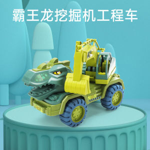 【Oversized BIG】16inch Anti fall dinosaur deformation toys car 12 Park dinosaur jurassic Tyrannosaurus Transporter crane Engineering vehicle carmix toy for kids