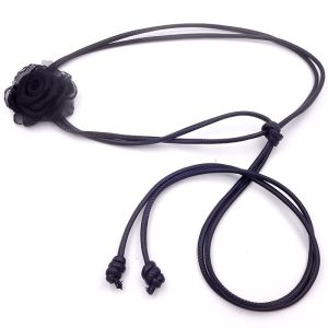 Thắt lưng nữ dây da hoa hồng vải ren đai váy thời trang hoa gắn ngọc