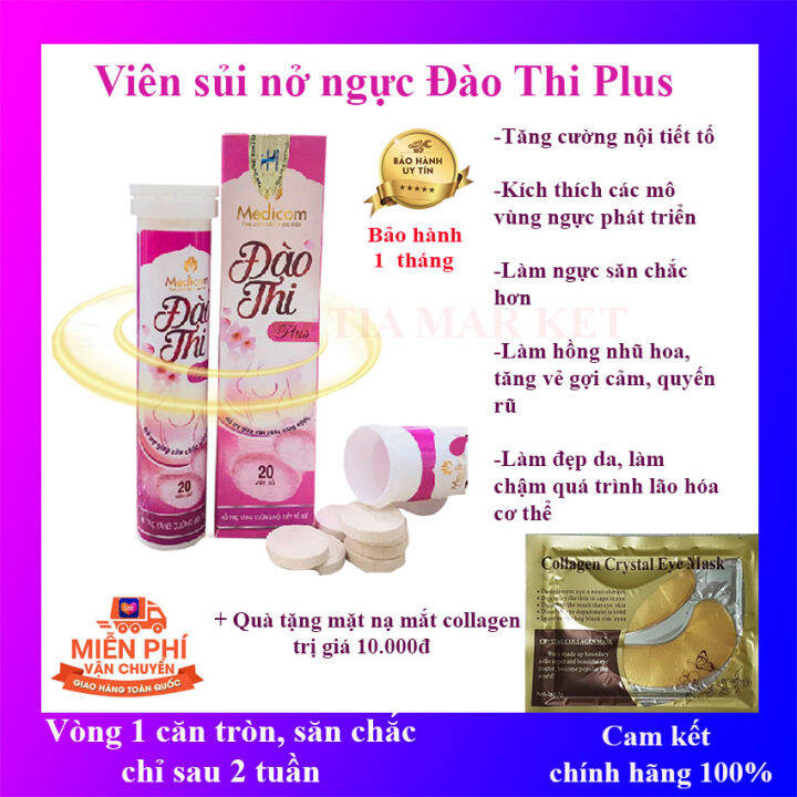 [HCM]Viên sủi nở ngực Đào Thi Plus tăng kích thước vòng 1 - TIA MARKET Vòng 1 to săn chắc tự nhiên chỉ sau 2 tuần tặng mặt nạ mắt collagen trị giá 10k