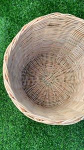 กระถางหวายแท้ กระบอกหวาย ขนาดกว้าง11xสูง9 นิ้ว พร้อมทาเคลือบเงาอย่างดี